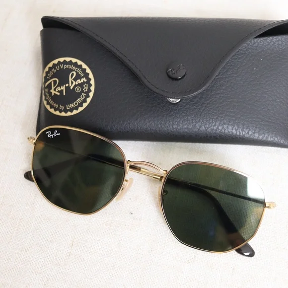 Ray-Ban Hexagonal Gold Frame Sunglasses - Picture 2 of 8